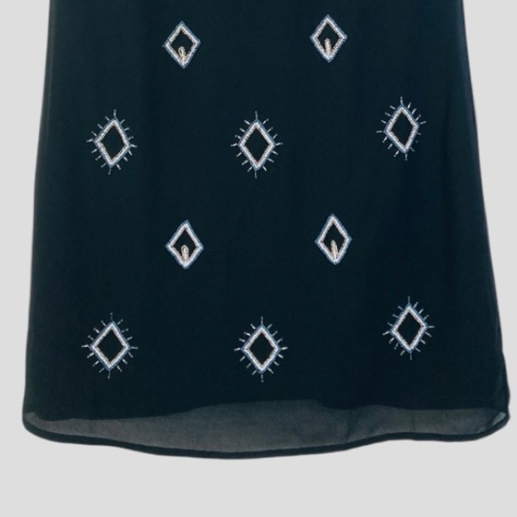 Old Navy Y2K Women’s L Black Sheer Dark Fairy Geo Beaded Slip Dress Whimsigoth - Picture 6 of 10